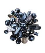 Midnight Marigold Pearl Shell and Mix Stones Brooch Pin - £19.62 GBP