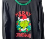 Merry Grinchmas Womens The Grinch Long Sleeved PJ Top Size M Black Green... - $13.30