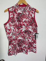 NWT TAIL ACTIVEWEAR SUMMER LEAVES Yanira Sleeveless Mock Golf Shirt - M & L image 2