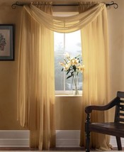 Miller Curtains Sheer Preston Rod Pocket Panel Size 51 X 95 Inch Color Yellow - £20.57 GBP