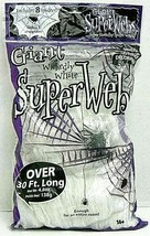 Rubie&#39;s Giant Super Webs Wickedly White With 8 Spiders , Over 30 ft Long - £7.16 GBP