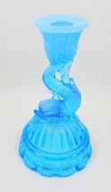 Northwood Glass Dolphin Petticoat Blue Opalescent Candle Holder Shell - $49.99