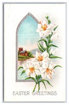 Easter Greetings Star Of David Flowers Embossed Unused DB Postcard  H27 - £3.07 GBP