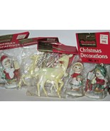Lot of 5 Vintage Woolworth Christmas Tree Ornaments 2 Deer 3 Figurines N... - £23.68 GBP
