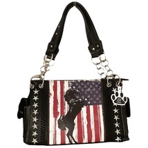 HW Collection American Flag Horse Purse Patriotic USA Western Handbag Country St - £29.97 GBP