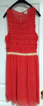 POSTMARK 9-HI5 STCL Anthropologie Coral Polka Dot Sleeveless Knit Dress size L - £15.16 GBP