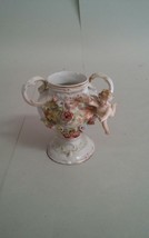 001B Antique Porcelain Vase Cherub Roses 2563 LI Cute - £27.64 GBP
