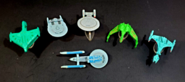 6 Vintage 90s Galoob Micro Machines Star Trek Ships with 5 Stands - $29.69