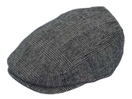 3620 Black White - Newsboy Ivy Ascot Cabbie Hat Wool Herringbone Gatsby - £22.39 GBP