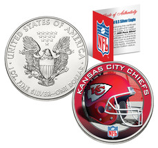 Kansas City Chiefs 1 Oz American Silver Eagle $1 Us Coin Colorized Nfl Licensed - £67.00 GBP