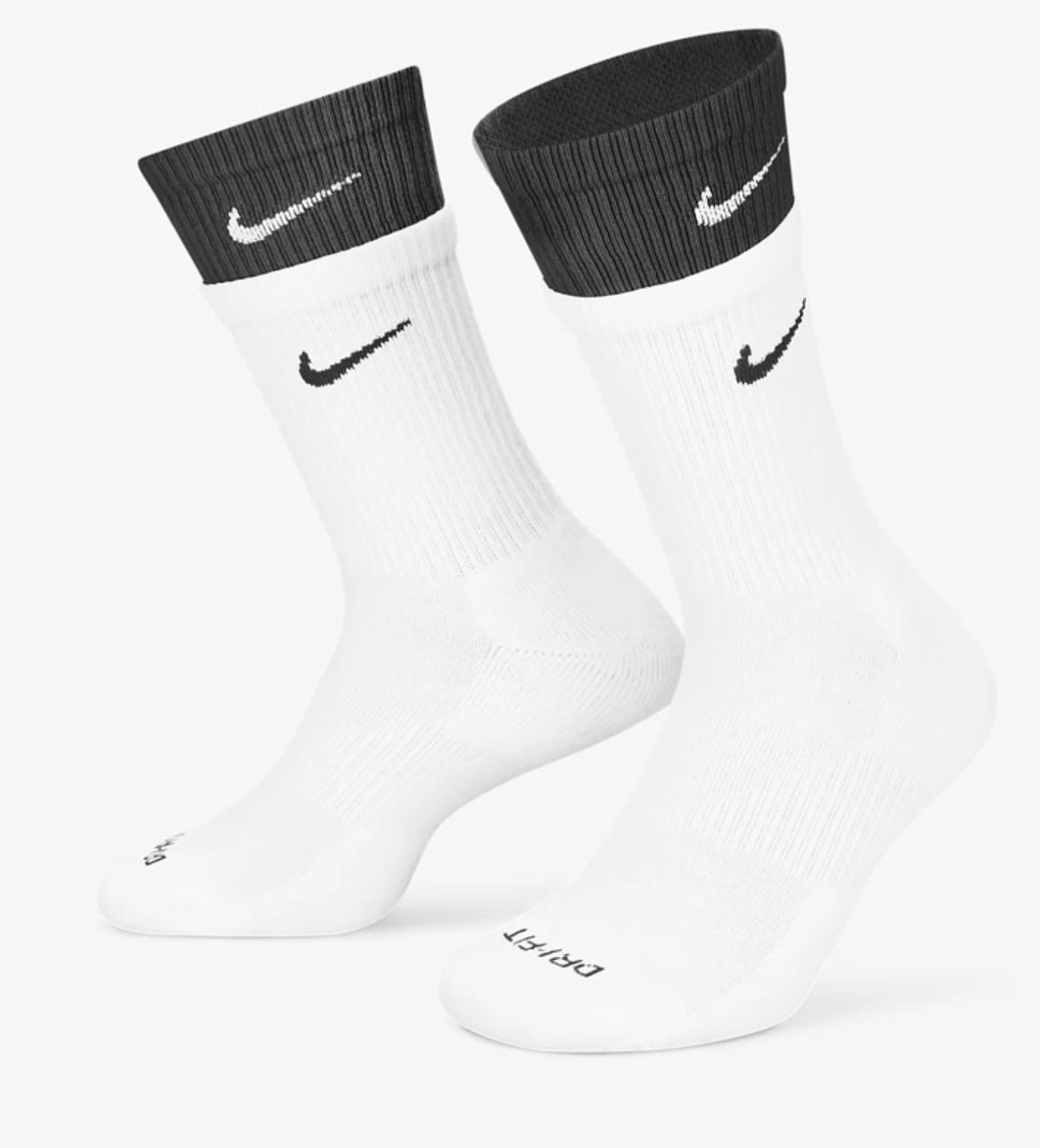 Nike Everyday Plus Cushioned Crew Socks Sports Casual White 1pc NWT DD27... - $26.01