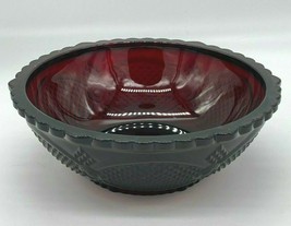 AVON CAPE COD serving bowl round RED RUBY 8 3/4&quot; VINTAGE 1876 - £17.10 GBP