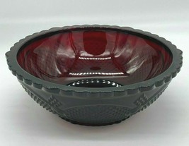 Avon Cape Cod Serving Bowl Round Red Ruby 8 3/4&quot; Vintage 1876 - £17.40 GBP