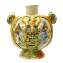 Chinese Sancai Glazed Pottery Mudmen Bottle Dragon Animal Handles Antiqu... - $495.00
