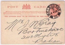 Postcard Australia Post Office Official Card Melbourne April 4 1903 - £7.56 GBP