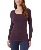32 DEGREES Womens Cozy Heat Scoop-Neck Top Size X-Small Color Eggplant - £19.35 GBP