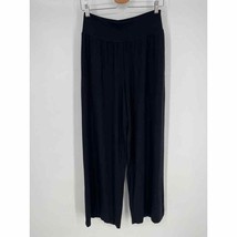 Sweaty Betty Modal Wide Leg Pants Sz 6 Solid Black Pull On - £30.61 GBP