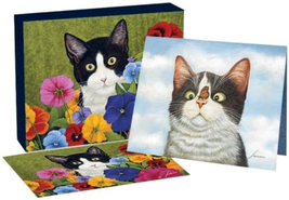 Cat Deluxe Note Card Set By Lowell Herrero Thank You NEW - £13.61 GBP