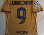 Robert Lewandowski FC Barcelona UCL Match Slim Gold Away Soccer Jersey 2... - $85.00