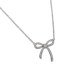 Tiffany&amp;Co. Platinum Diamond Mini Bow Pendant - $1,395.00