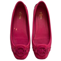 Women’s Michael Kors Fulton Faux Saffiano Leather Magenta Pink Moccasin Size 6 - £31.36 GBP