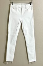 Joe&#39;s Jeans White High Rise Skinny-Ankle Jeans Raw Hem SZ 25 New - £55.00 GBP