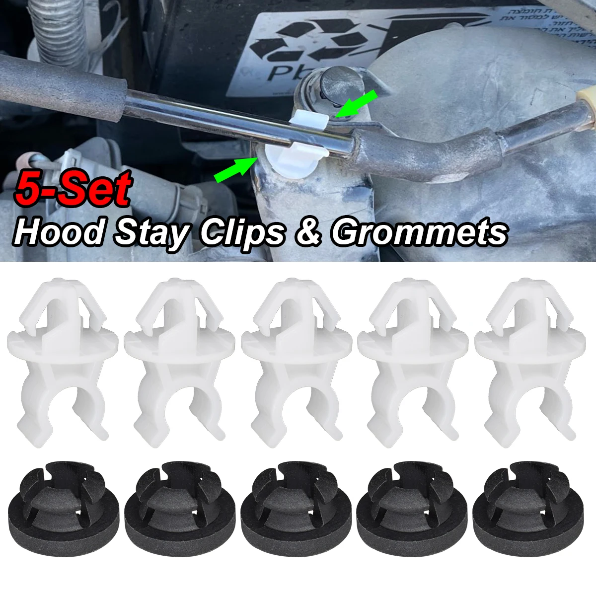 Net hood support prop rod holder clip for honda s2000 accord odyssey prelude city civic thumb200