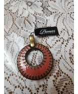 Premier Design Reversible Orange Gold &amp; Blue Silver Tone Pendant  &quot;Doubl... - $31.56 CAD