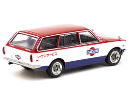 Datsun Bluebird 510 Wagon Service Car Red and White with Blue &quot;Global64&quot; Series  - £20.03 GBP