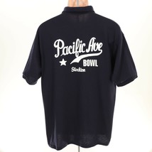 Pacific Ave Bowl Stockton Ca Mens Polo Shirt Xl Short Sleeve Navy Bowling Alley - £20.86 GBP