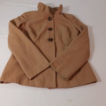 Old Navy Women’s Camel Button Front Raffle Collar Coat Jacket Pockets Si... - $21.37