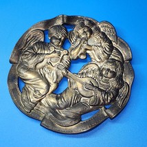 Vintage Godinger Brass Angel Trivet - Functional &amp; Wall Hanging Cherub Christian - £12.04 GBP