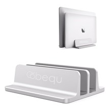 BEQU 2 Slots Vertical Laptop Stand/Holder, Heavy Duty Aluminum (Silver) - $397.30 MXN