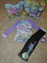 Girls Pajamas 20 Pc Bath Set Disney Fairy TinkerBell 2 Pc Spring Hair Wa... - £20.13 GBP