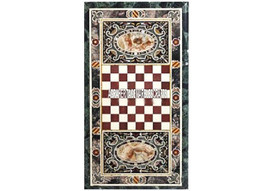 Marble Big Chess Table Top Pietradura Inlay Art Handmade Housewarming Gift H3806 - £947.49 GBP+