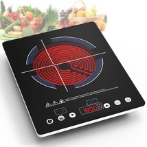 Portable 1800W Electric Cooktop Single Burner, Induction Cooker Stove One Burner - £81.52 GBP