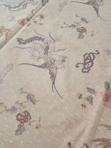 Antique French(?) Peach Brocade Upholstery Fabric Phenix Fird 54" X54" - $118.80