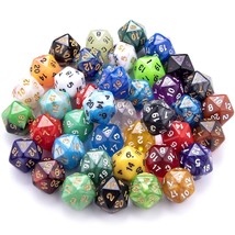 42 Pieces Polyhedral Dice 20 Sided Game Dice Set Mixed Color Dices Assortment Wi - £18.84 GBP