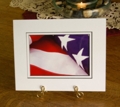 5x7 Original Flag Print, Double White/Navy Mat (Fits 8x10 Frame), Patriotic - $18.00