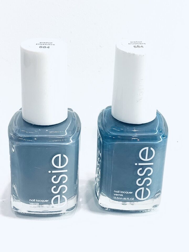 2X essie Salon-Quality Nail Polish Vegan Blue Gray 684 Petal Pusher 0.46 oz - $11.56
