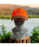 RMEF Rocky Mountain Elk Foundation Safety Orange Faux Leather Brim Truck... - $28.05 CAD