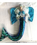 December Diamond sequin Blue mermaid fairy doll tiny pin hole under lip - $63.99