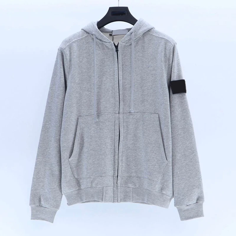 Fashion  Men Women Casual Hoodie With Stone Sleeve Label Spring Autumn Zipper Ca - £171.24 GBP