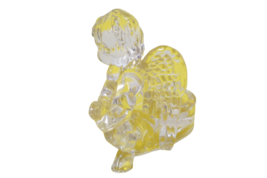 Clear Crystal Glass Cherub Tapered Candle Holder 4&quot; T Candle Opening Is 1&quot; Diam - £9.47 GBP