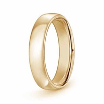ANGARA High Polished Low Dome Comfort Fit Wedding Band in 14K Solid Gold - £627.72 GBP