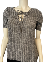 American Eagle Outfitters Gray Knit Short Sleeve Shirt, Women&#39;s Size S - $9.49