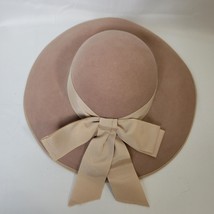 New BETMAR Women’s 100% Wool Wide Brim Hat Beige Taupe S/M Tags Vintage - £20.92 GBP
