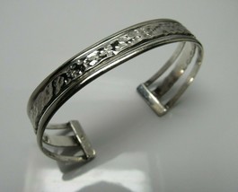 Bracelet Cuff STERLING SILVER 925, 15.2 Grams Solid Woman&#39;s Size Adjusts. - £23.79 GBP