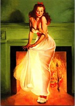 1940s Gil Elvgren PinUp Fireplace Postcard - &quot;Sheer Delight&quot; - MNT - €4,59 EUR