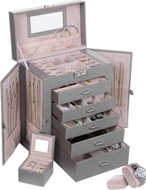 Girls Jewelry Box For Earrings, Rings, Necklaces, And Bracelets Gift Faux - $53.98